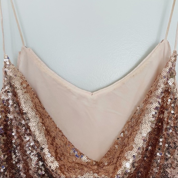NBD x Revolve Mini Sequin Rose Gold Party Dress Size XS - Picture 11 of 11
